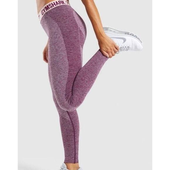 Gymshark Seamless Leggings Burgundy Pink Logo Waistband | Possibly Size S - Picture 1 of 6